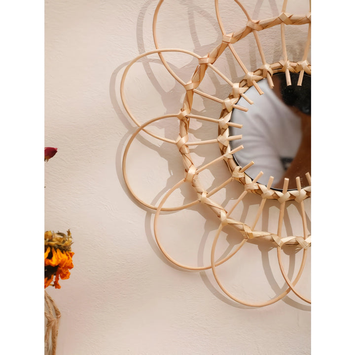 Handmade Rattan Decorative Wall Mirror