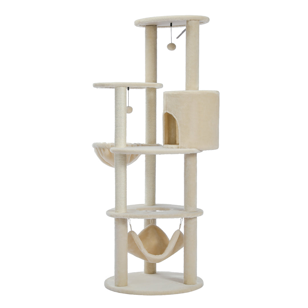 Extra Large Cat Tree Tower with Multiple Condos, Scratching Posts, and Perches