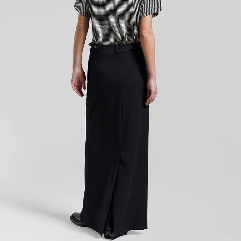 Elegant High Waist Long Skirt with Slit for Women