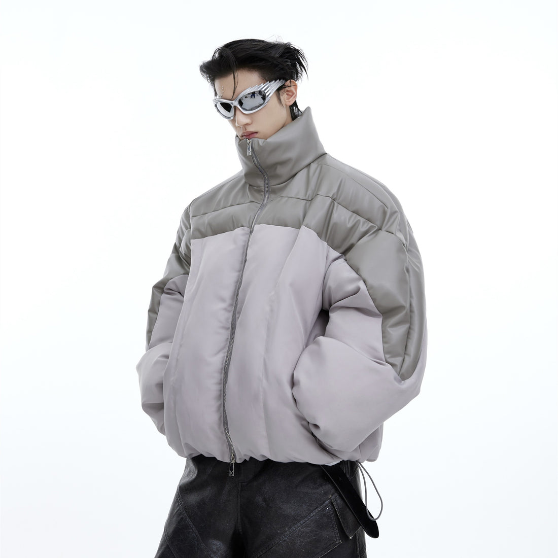 Thickened Panelled High-Collar Jacket