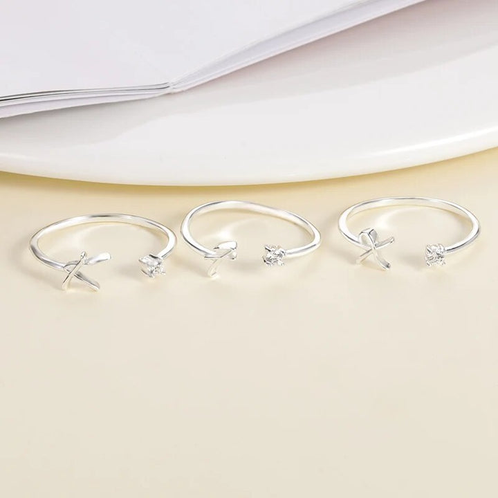 Chic Adjustable Silver Alphabet Rings - A-Z Initials, Stainless Steel Fashion Jewelry for Women