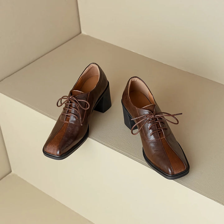 Genuine Leather Lace-Up Oxford Shoes