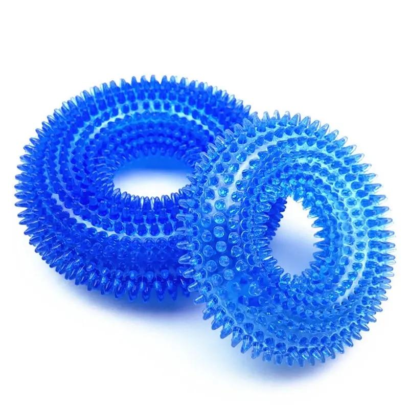 Textured Ring Dog Toy with Squeaker