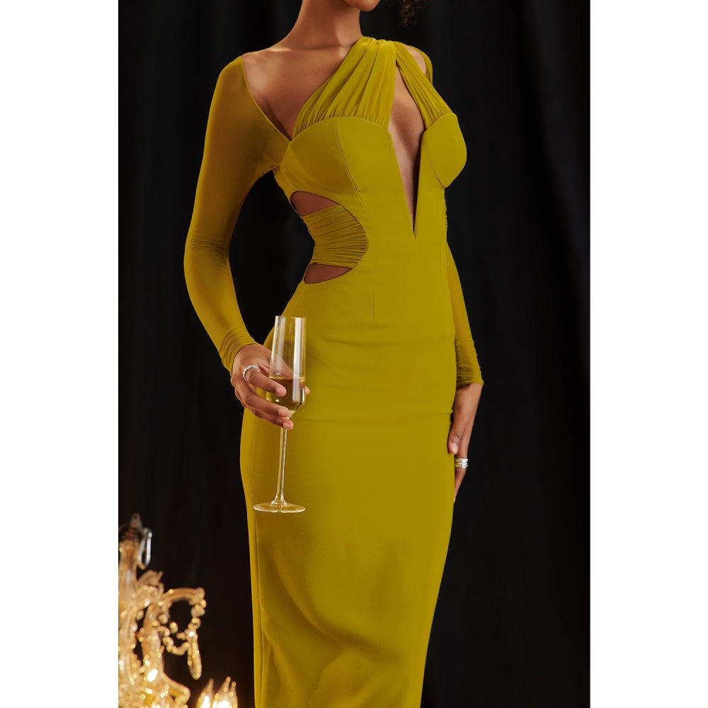 Elegant Hollow Out Bodycon Maxi Dress