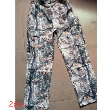New Fashion Leaf Print Tooling Straight Loose Trousers