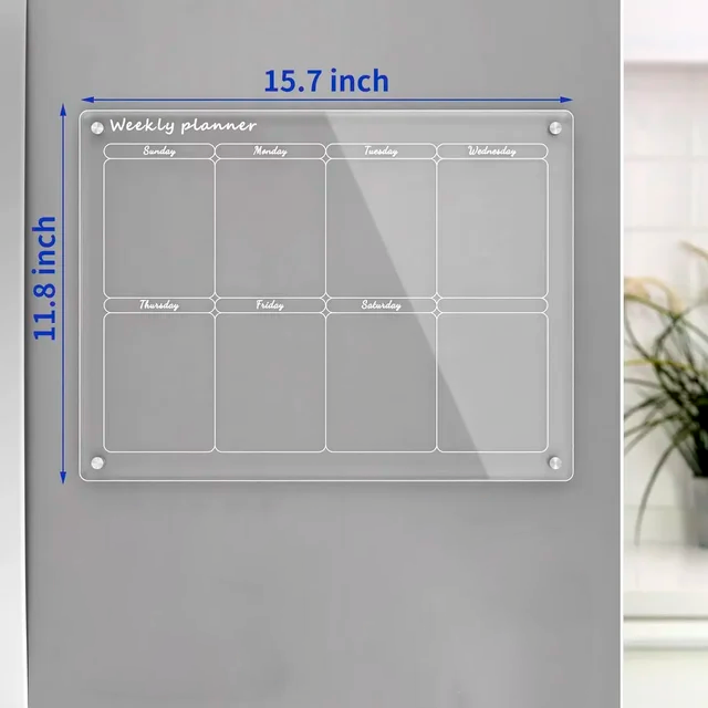 Clear Acrylic Magnetic Fridge Calendar Board