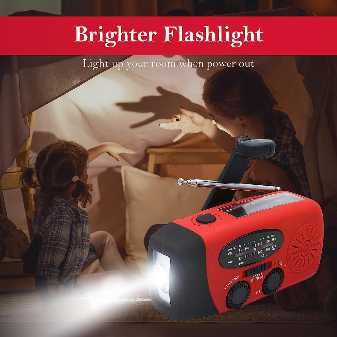 Solar Hand Crank LED Camping Lantern with AM/FM Radio and USB Charger