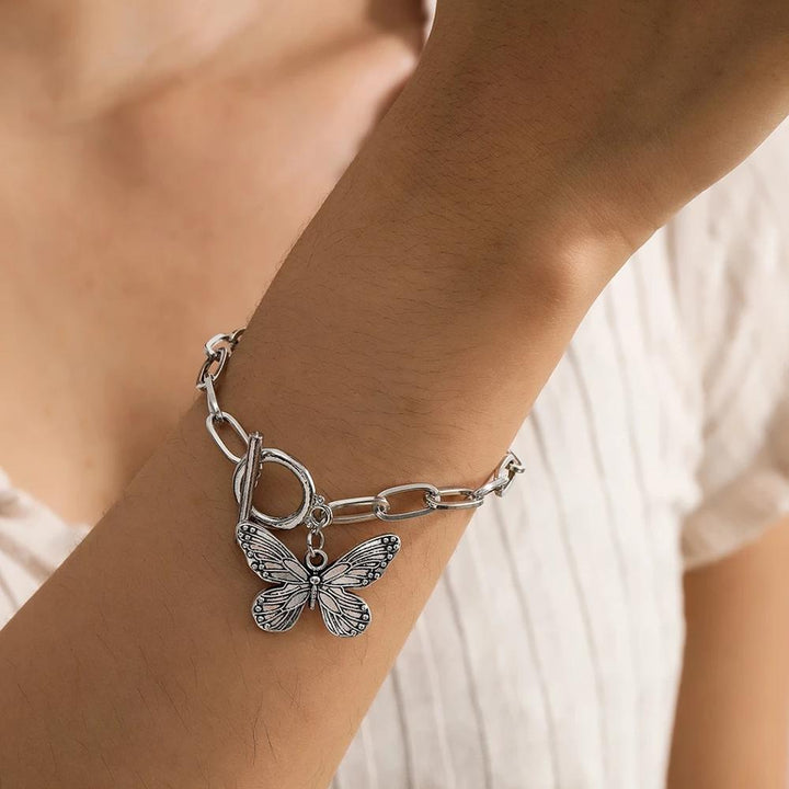 Butterfly Pendant Chain Bracelet
