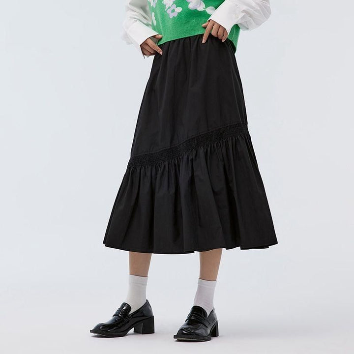 Elegant Mid-Calf Black Skirt for Women