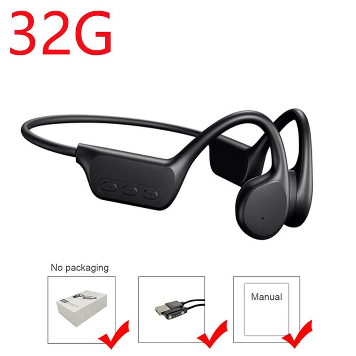 Wireless Bone Conduction Earphones with IPX8 Waterproof Rating and 32GB Memory