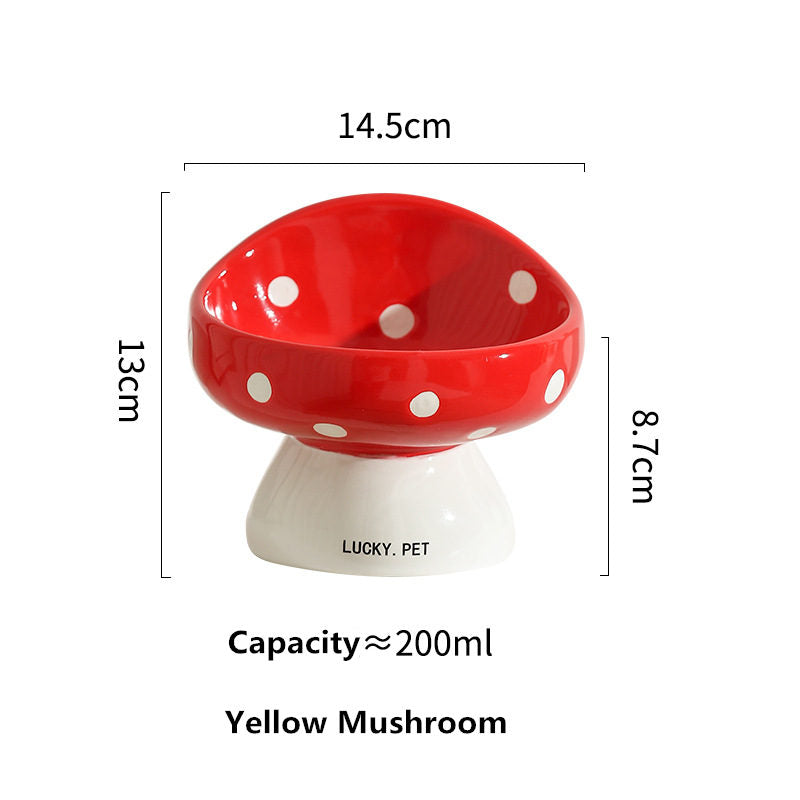 Mushroom-Shaped Ceramic Pet Bowl