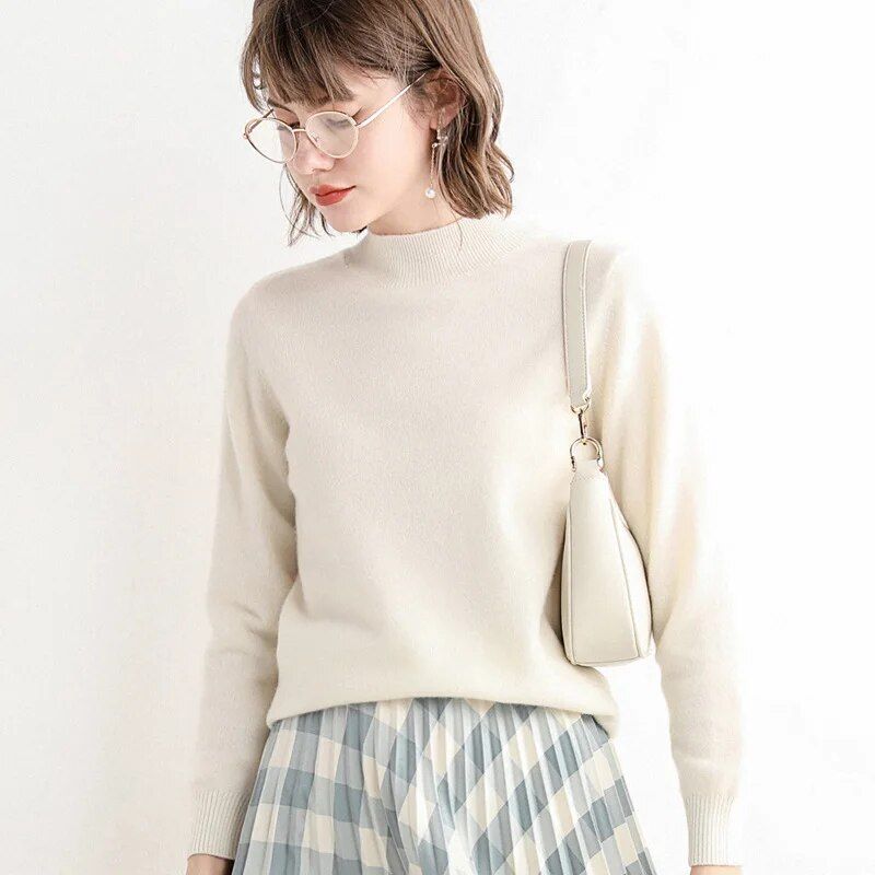 Wool Neck Pullover Classic and Cozy Sweater