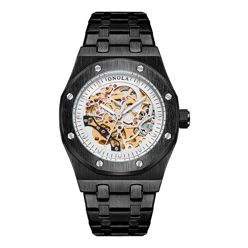 Hollow Dial Steel Belt Mechanical Waterproof Automatic Men&