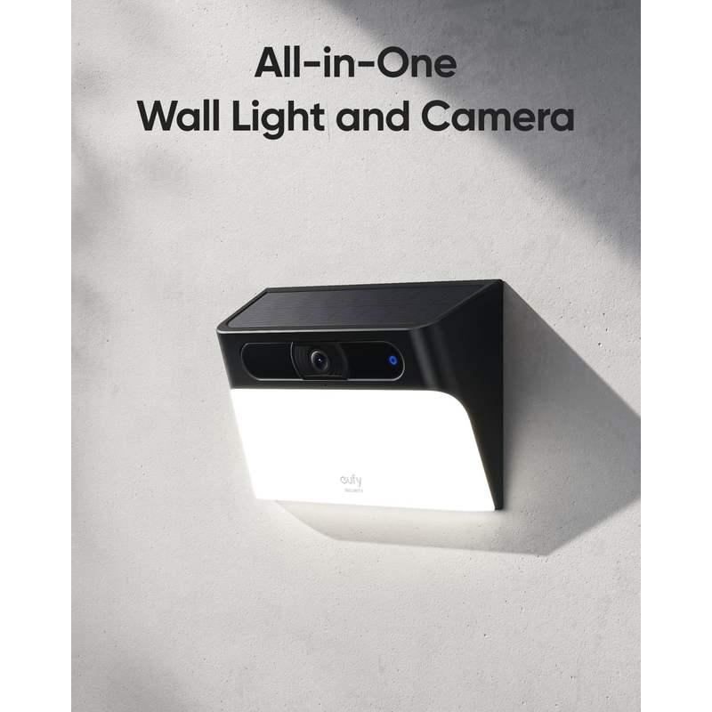 Solar-Powered 2K Wireless Outdoor Security Camera with Wall Light