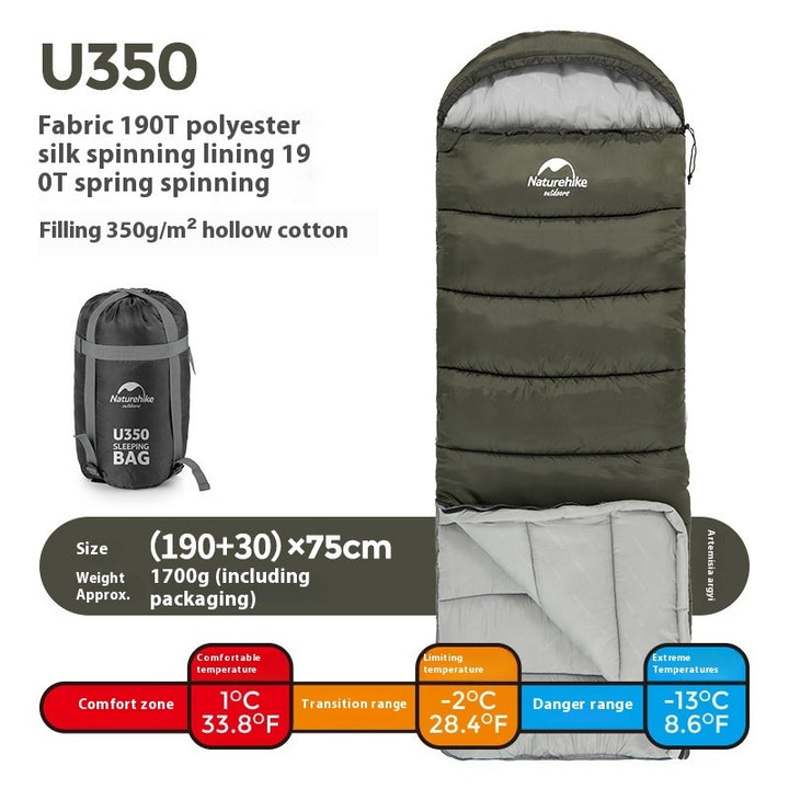 Naturehike Series Envelope Hooded Sleeping Bag Outdoor Camping Autumn And Winter Cold-proof Double