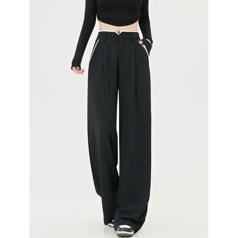 Chic High Waist Casual Wide Leg Pants with Pockets for Women