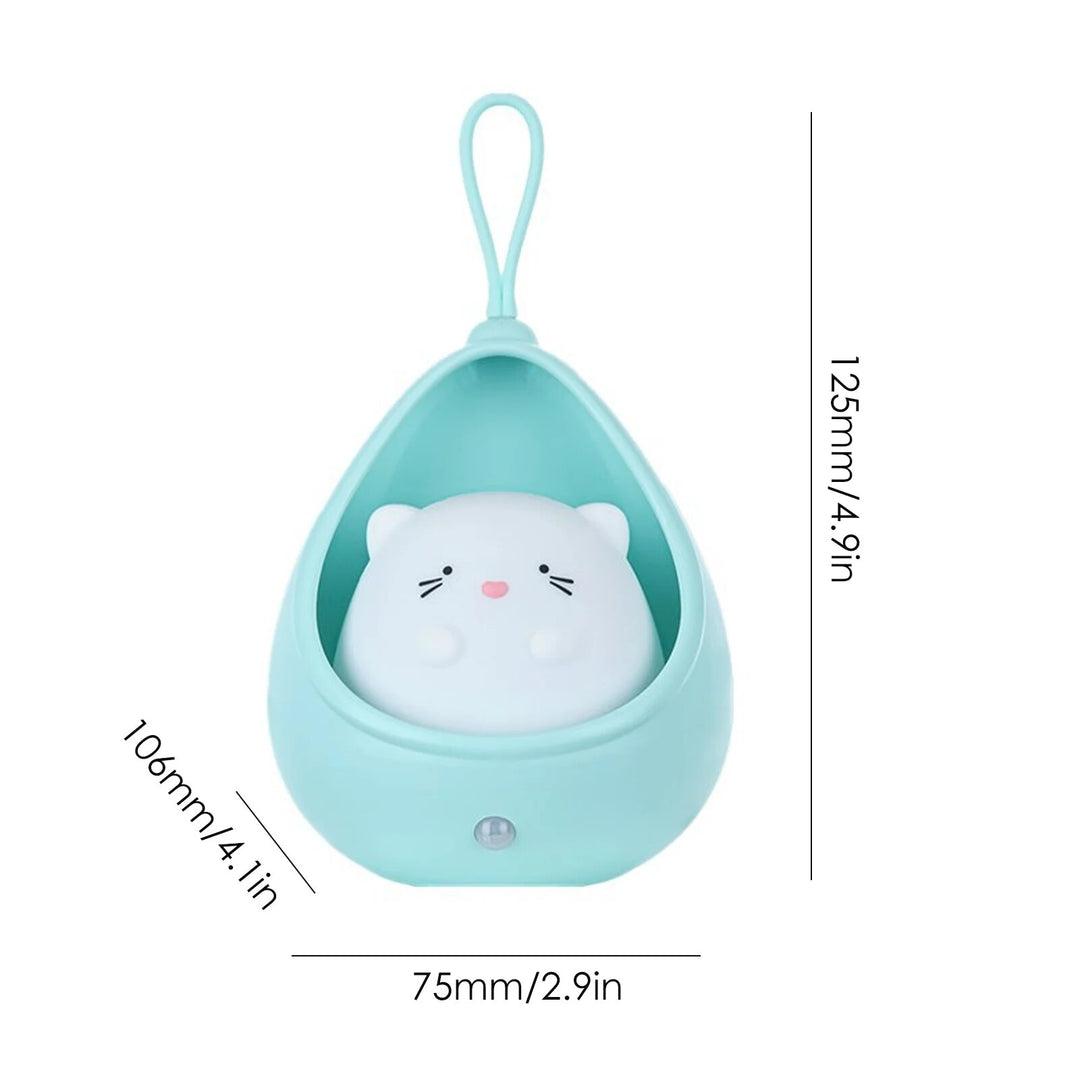 Cute Animal LED Night Light with Human Induction Sensor – USB Rechargeable Wall Lamp for Kids