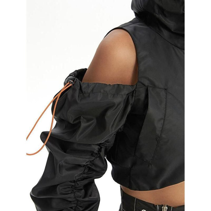 Women's Asymmetric Hooded Patchwork Jacket