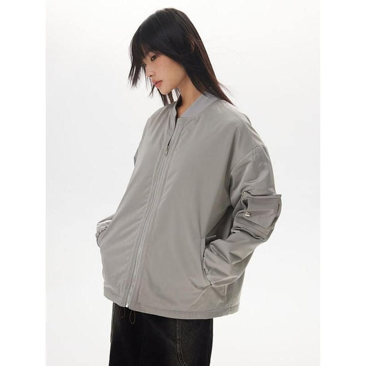Women's Pleated Zipper Cotton Jacket