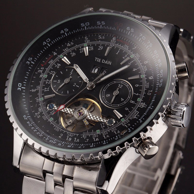 Hollow Tourbillon Date Week 24 Hours Large Dial Men&