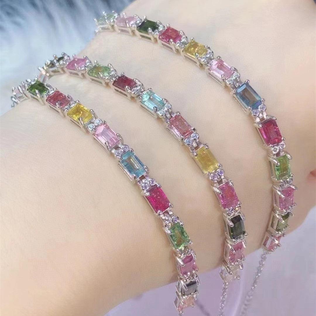 Natural Tourmaline Bracelet With Fire Colors