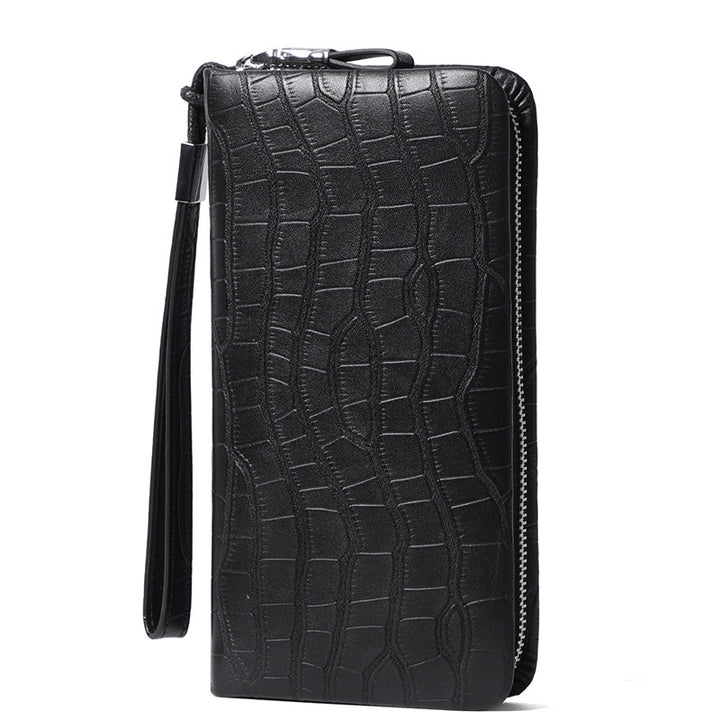 Men's Leather Long Zipper Multiple Card Slots Wallet