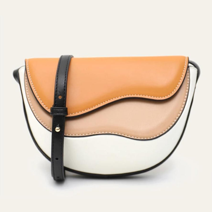 Chic Contrast Color Crossbody Saddle Bag