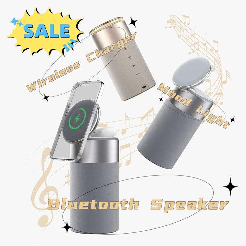 3 In 1 Multi-Function IPhone And AirPods Wireless Charger Portable Bluetooth Speaker With Touch Lamp For Home And Office - Trendha