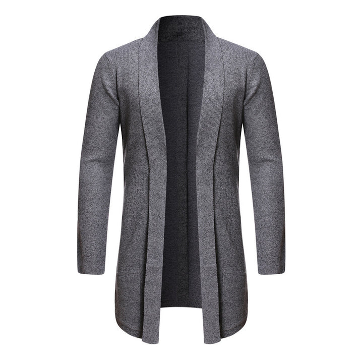 Fall Mid-length Trench Coat Knitted Cardigan Sweater