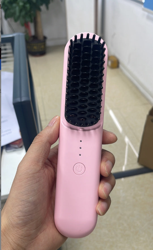 Women's Home Anion Wireless Portable Hair Curler And Straightener Dual-use Electric Comb