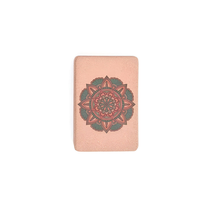 Cork Yoga Block with Bohemian Style Print for Stretching, Pilates & Dance