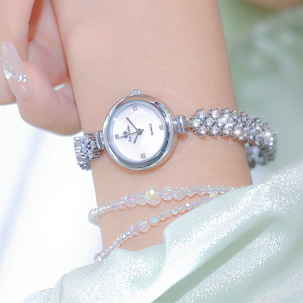 Mermaid Light Luxury Diamond Small Gold And Silver Chain Watch