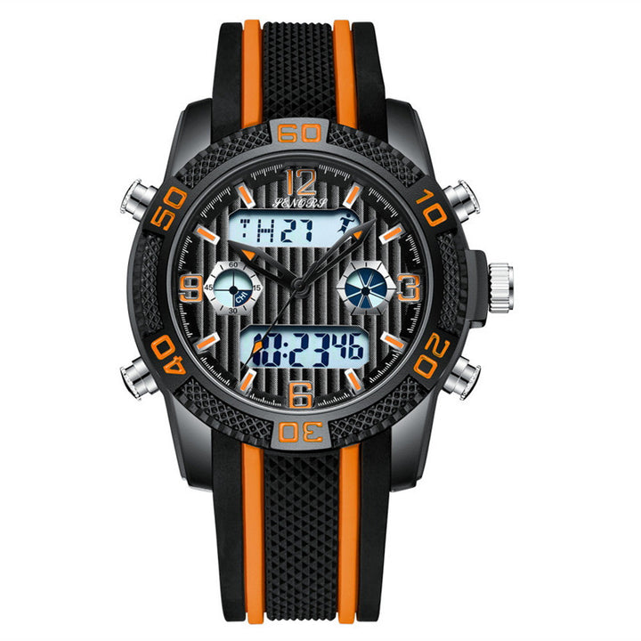 Quartz electronic dual display men's watch