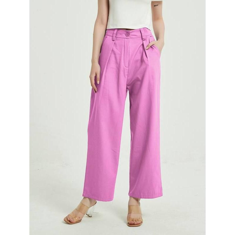 High-Waist Wide Leg Vintage Style Trousers
