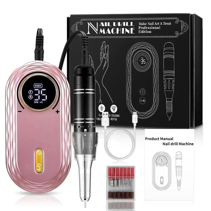 Rose Gold Rechargeable Nail Drill