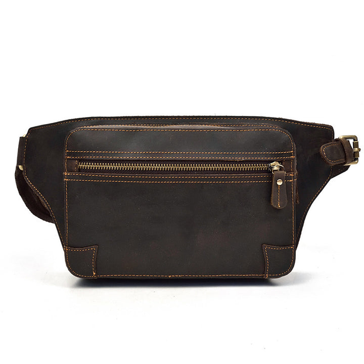 Leather Retro Men's Crazy Horse Skin Waist Bag