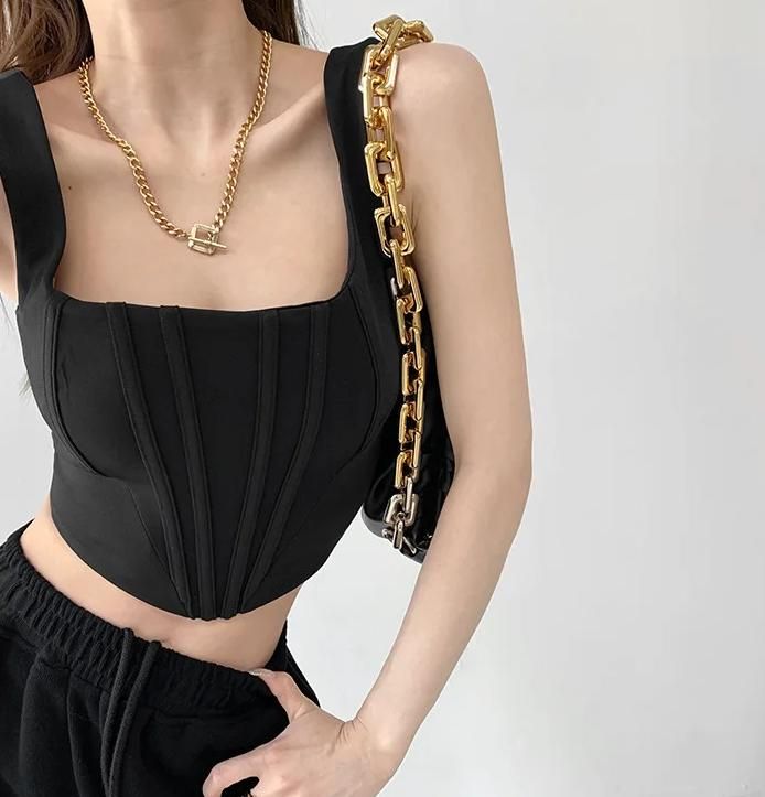Square Neck Backless Crop Top