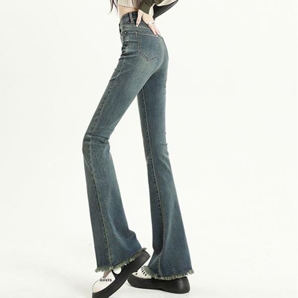 High Waist Slim Flare Jeans for Women