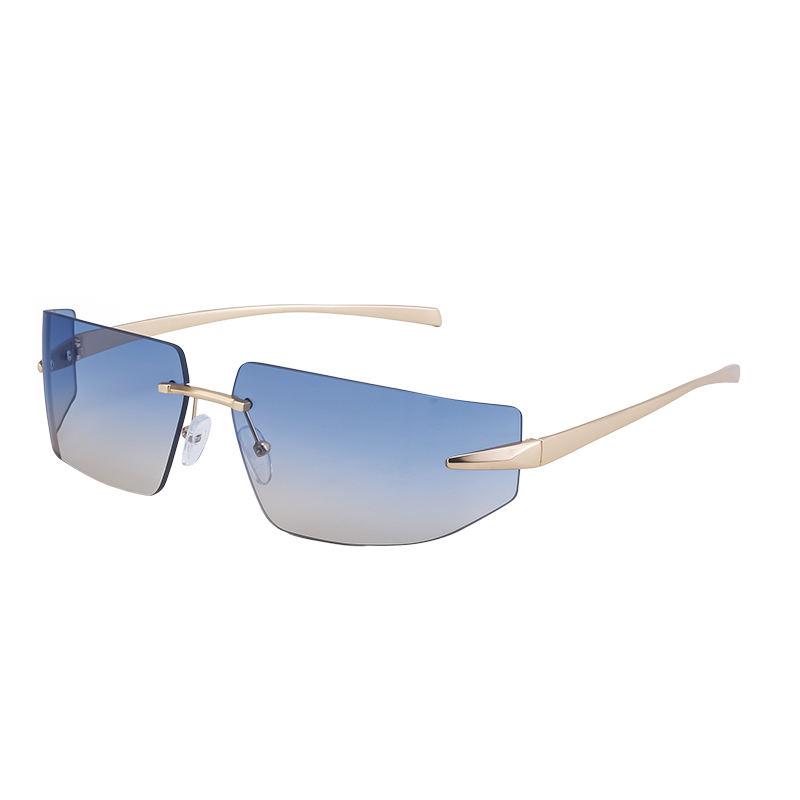 Luxury Rimless Rectangular Sunglasses