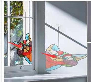 Stained Glass Cat Window Hanger Decoration - Trendha