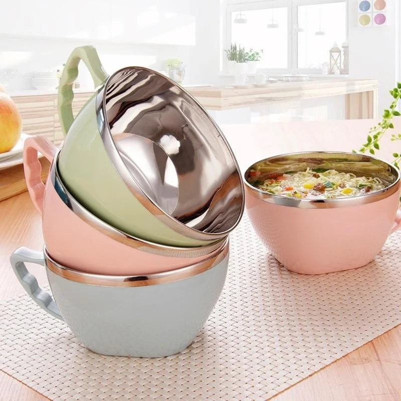 Colorful Stainless Steel Mixing Bowl with Handle