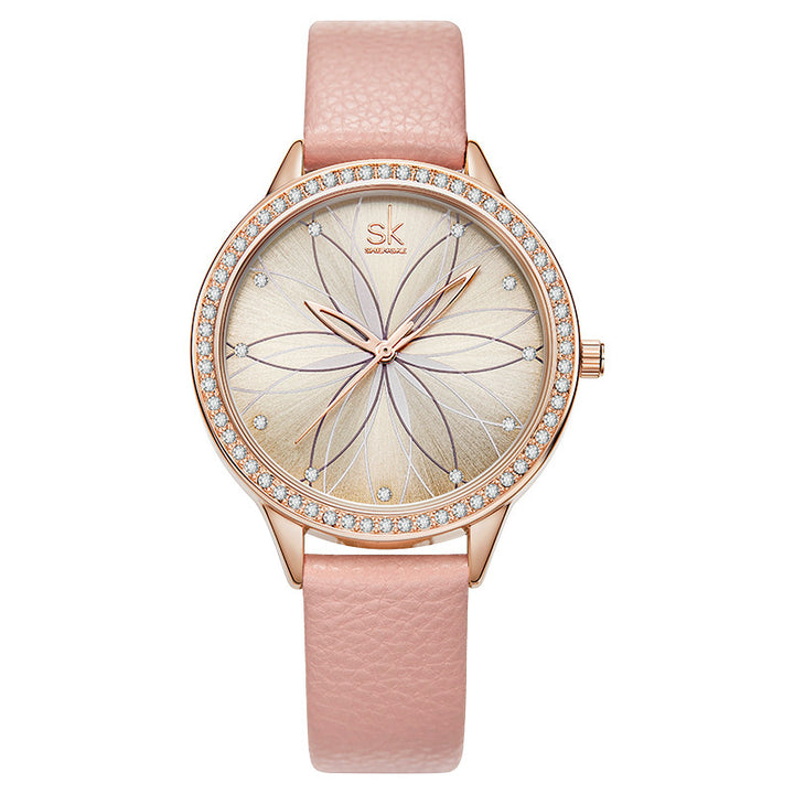 December New Creative Petal Watch Belt Quartz Lady Watch