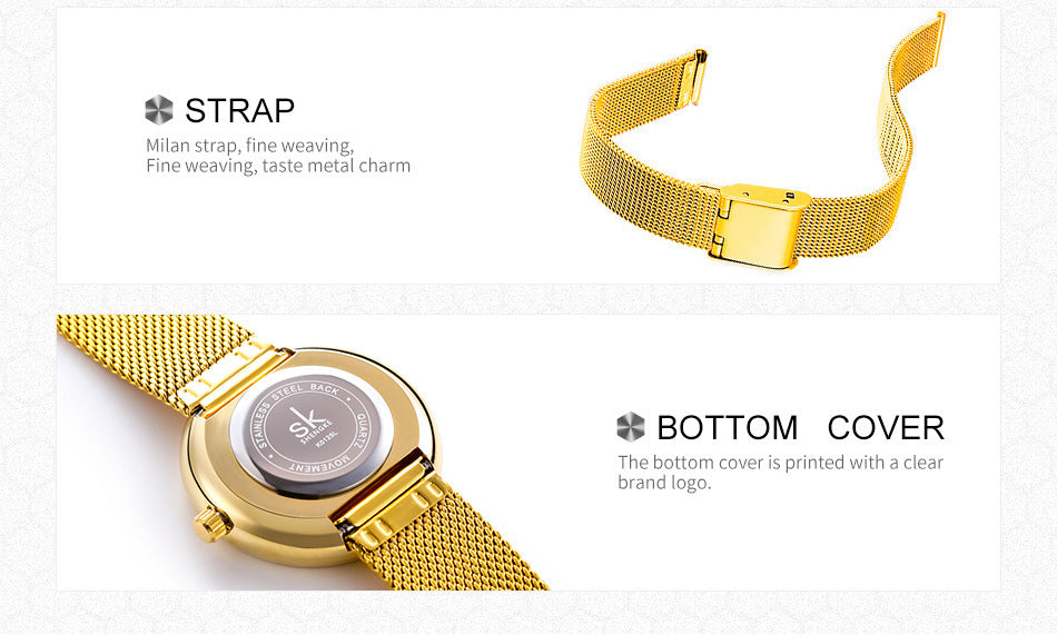 Creative Honeycomb Gold and Silver Ladies Watch