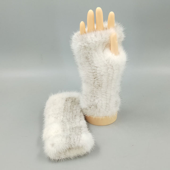 Thickened Warm Winter Wristband Mid-length Gloves