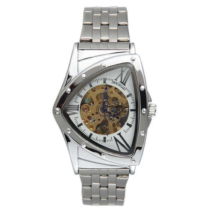 Hollow Triangle Automatic Mechanical Watch Stainless Steel Band