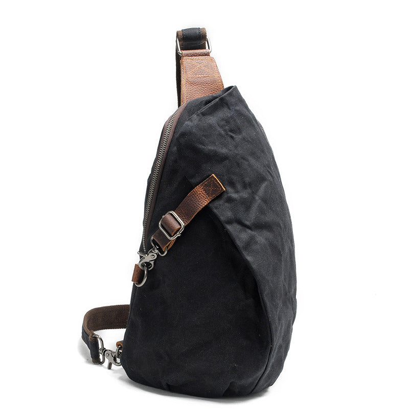 European And American New Chest Bag Men's Shoulder Bag Wax Canvas Messenger Bag