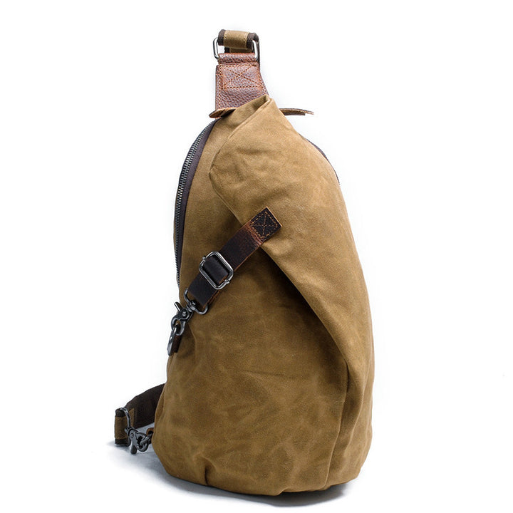 European And American New Chest Bag Men's Shoulder Bag Wax Canvas Messenger Bag