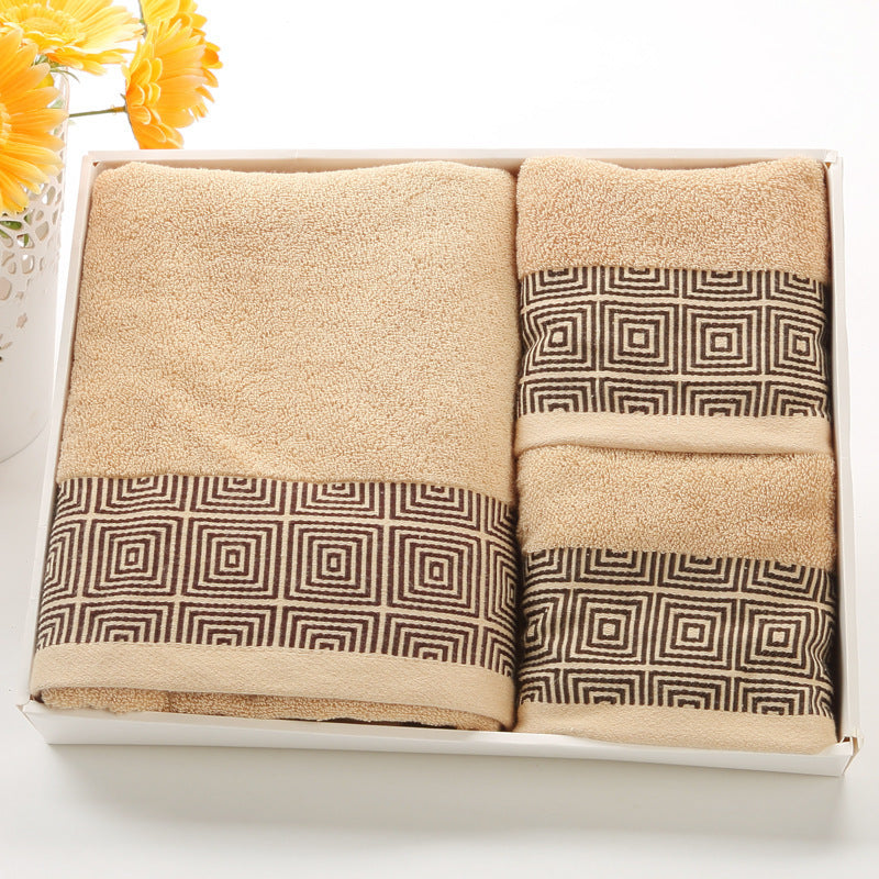 Cotton Three-piece Towel Veneer Cloth Thickened Hotel Bath Towel Embroidery