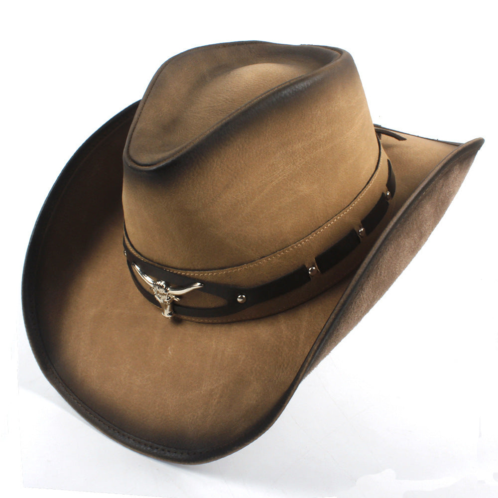 Men's Outdoor Sun Hat Western Cowboy Hat Sun Protection Hat Beach Hat Big Brim Sun Hat Breathable Mongolian Top Hat