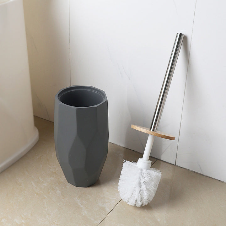 Eco-Friendly Resin Toilet Brush with Non-Slip Handle and Base